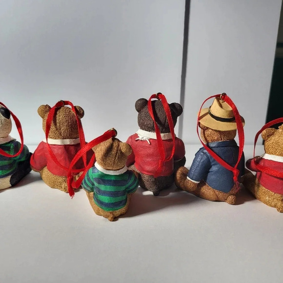 Lands End Christmas Bears Ornament Lot of 6 1996 - Picture 6 of 8